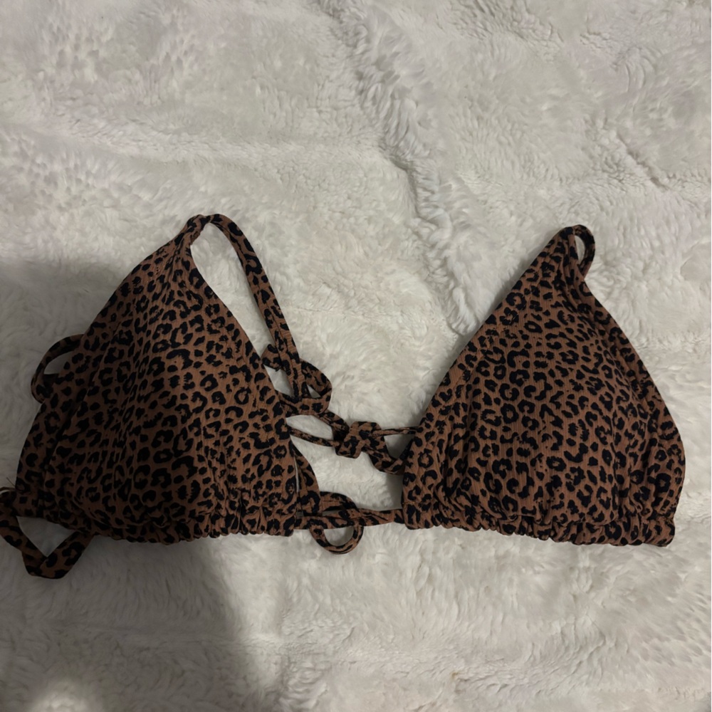 Leopard Print Bikini Top